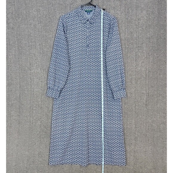 C Wonder by Christian Siriano Dress Womens Medium Blue White Long Sleeve Midi - Picture 3 of 13